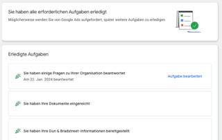 Überprüfung des Werbetreibenden Google Ads