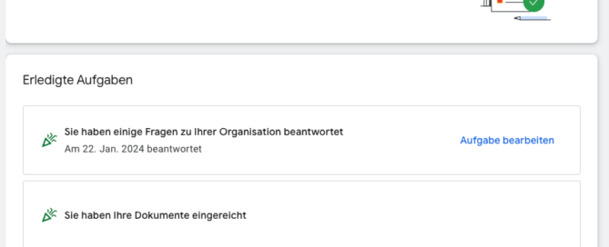 Überprüfung des Werbetreibenden Google Ads